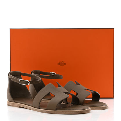 Hermes Epsom Santorini Sandals 37 Etoupe 9 of 9