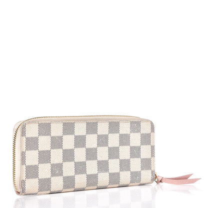 Louis Vuitton Damier Azur Clemence Wallet Rose Ballerine 3 of 8