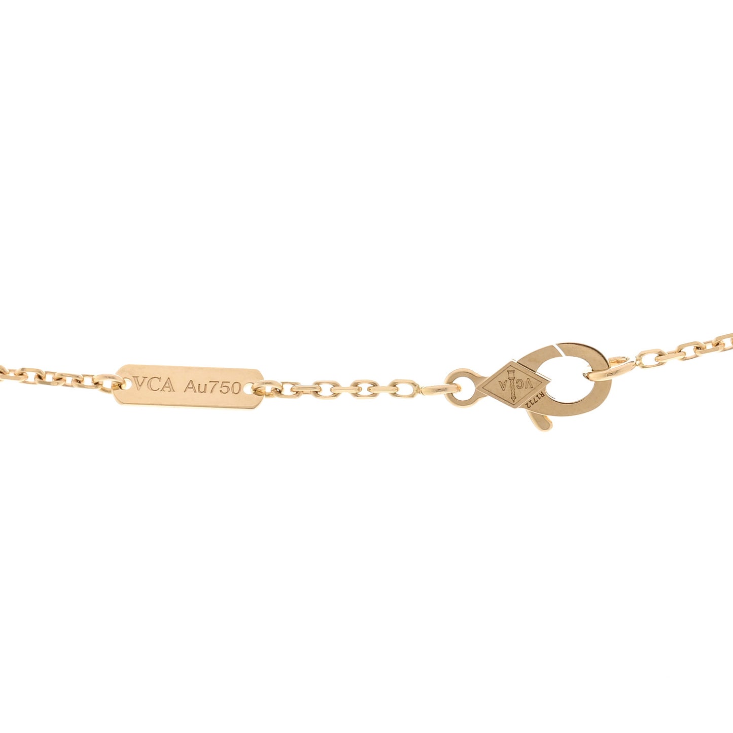 18K Yellow Gold Black Onyx Vintage Alhambra Pendant Necklace