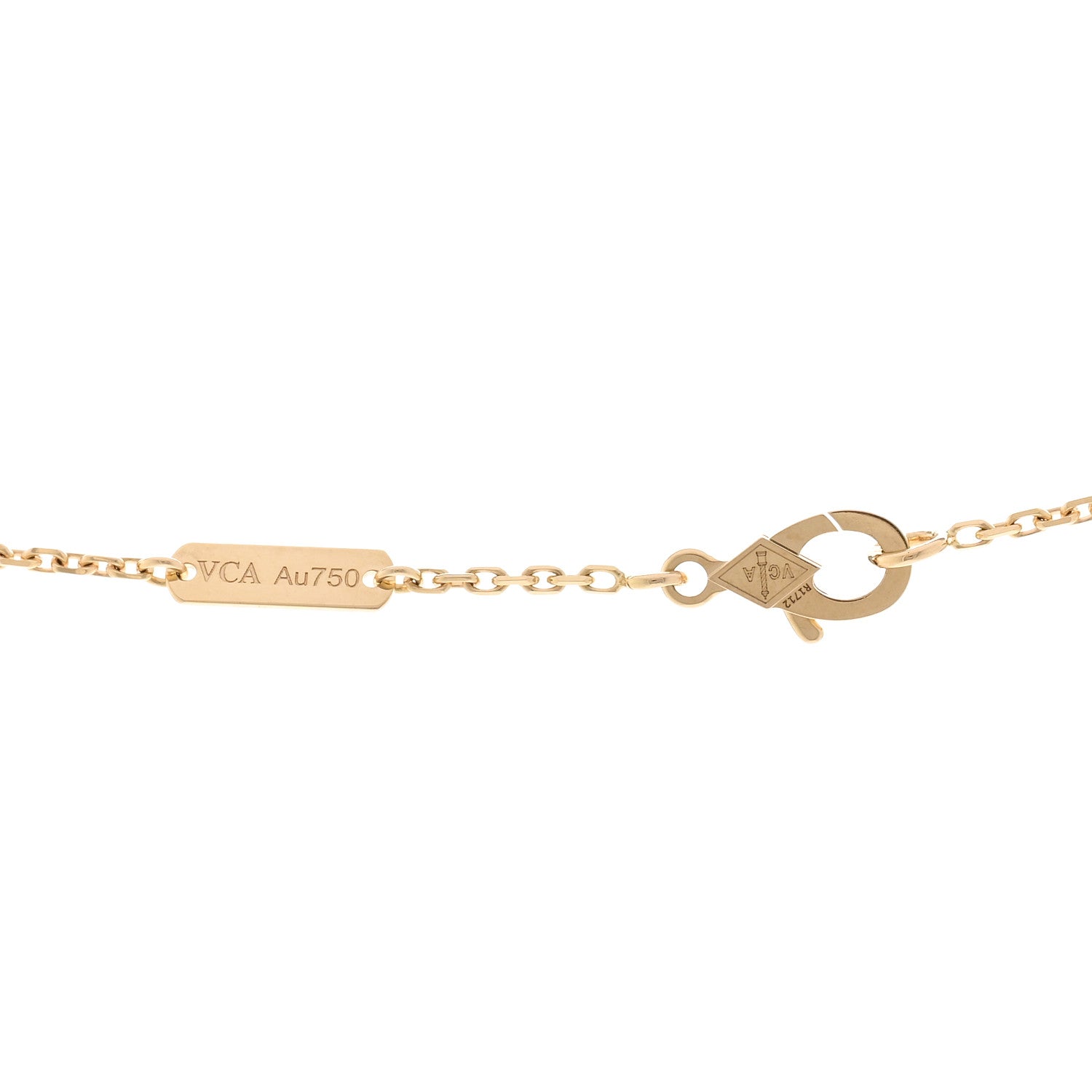 Van Cleef & Arpels 18K Yellow Gold Black Onyx Vintage Alhambra Pendant Necklace 4 of 5