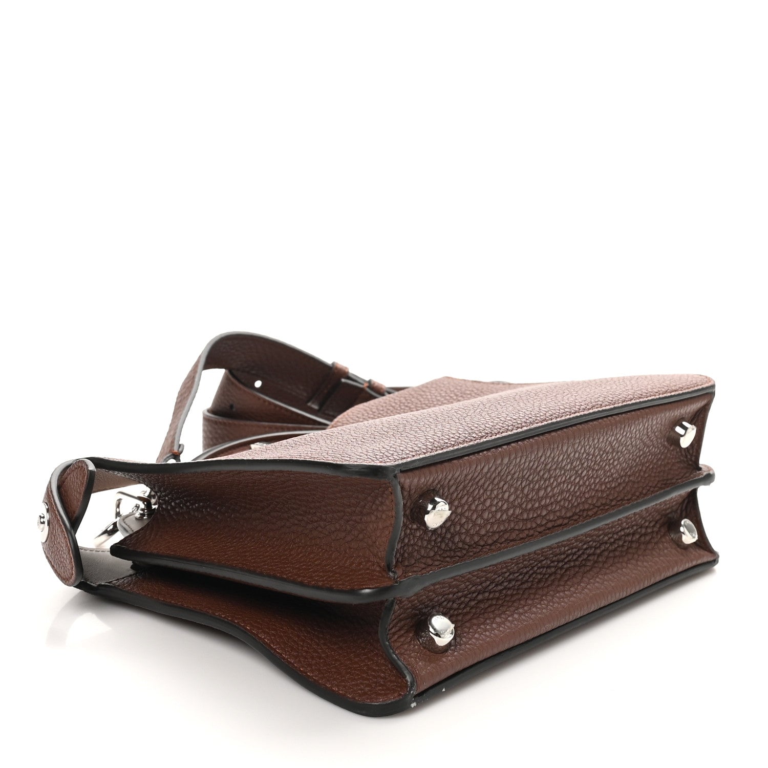 Fendi Cuoio Romano Vitello Cover Glazed Fabric Bi-Color FF 1974 Mini Peekaboo I SEE U Satchel Ghianda Grezzo 5 of 11