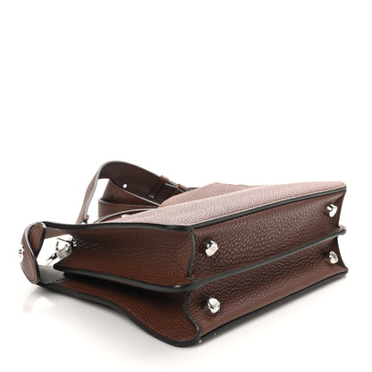 Fendi Cuoio Romano Vitello Cover Glazed Fabric Bi-Color FF 1974 Mini Peekaboo I SEE U Satchel Ghianda Grezzo 5 of 11