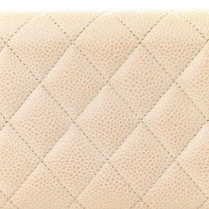 Chanel Caviar Quilted Large Flap Wallet Ivory 13 of 15