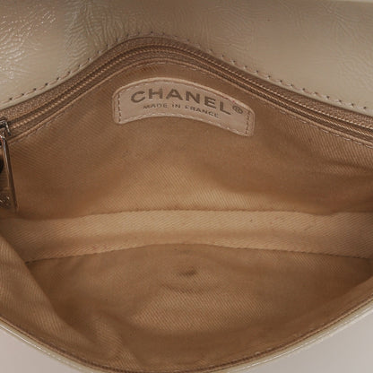 Chanel Distressed Patent Calfskin Small Frame Single Flap White 6 of 8