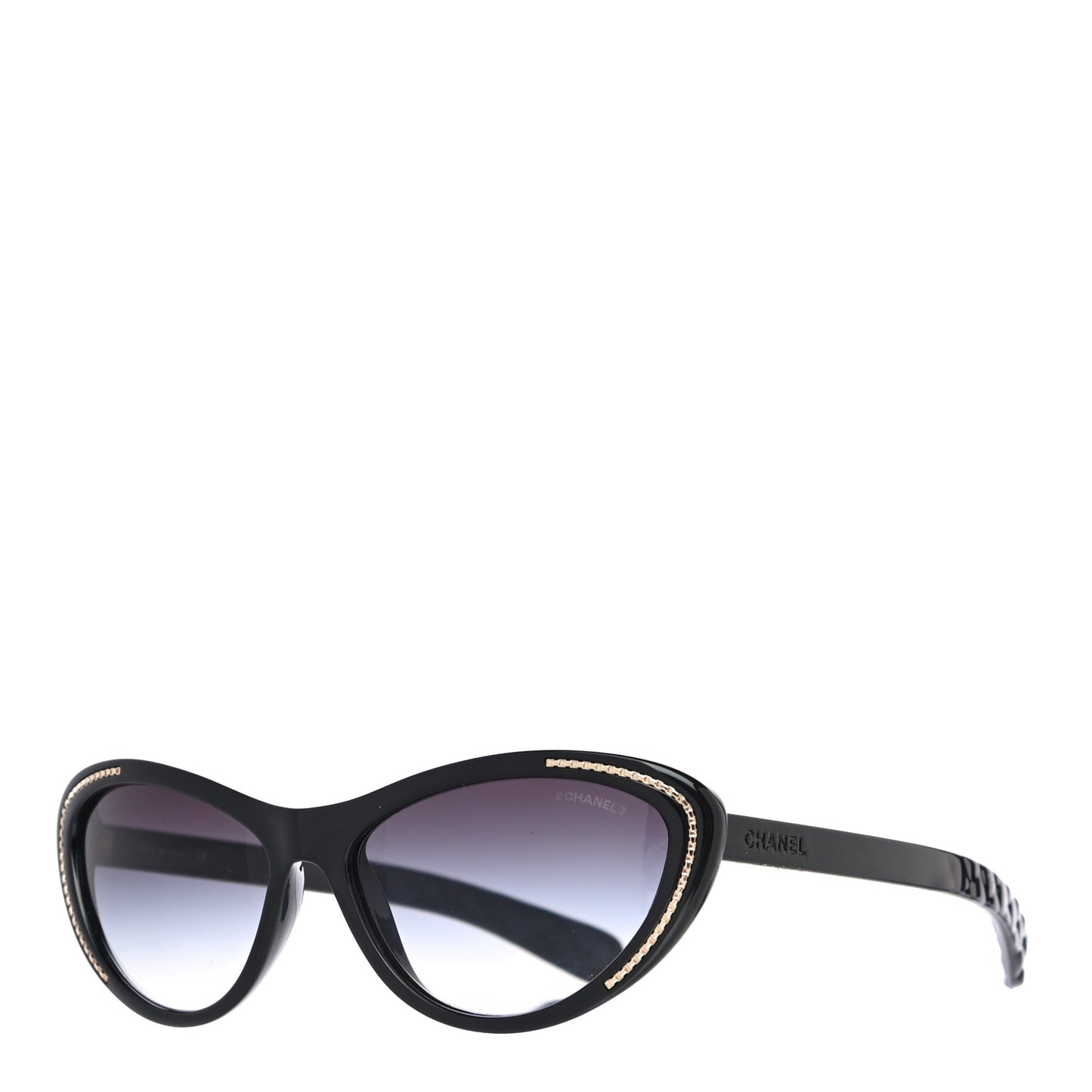 Cat Eye Chain Sunglasses 6039 Black