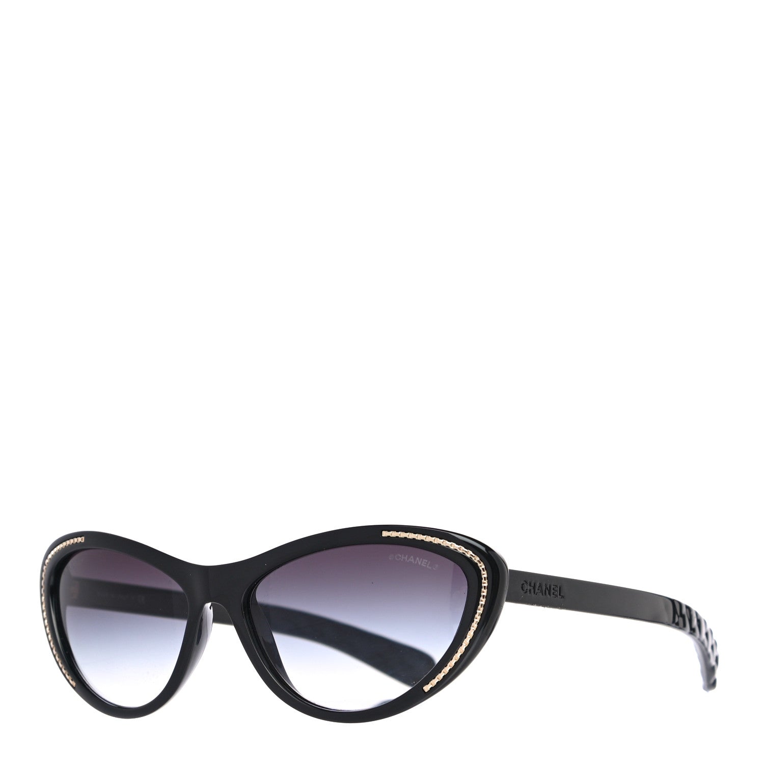 Chanel Cat Eye Chain Sunglasses 6039 Black 1 of 7
