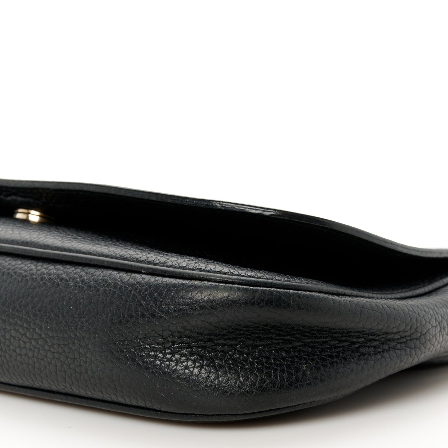 Pebbled Calfskin Medium Soho Flap Crossbody Black