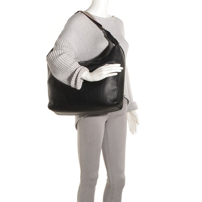 Burberry Grainy Leather Calfskin Large Hobo Black 2 of 10