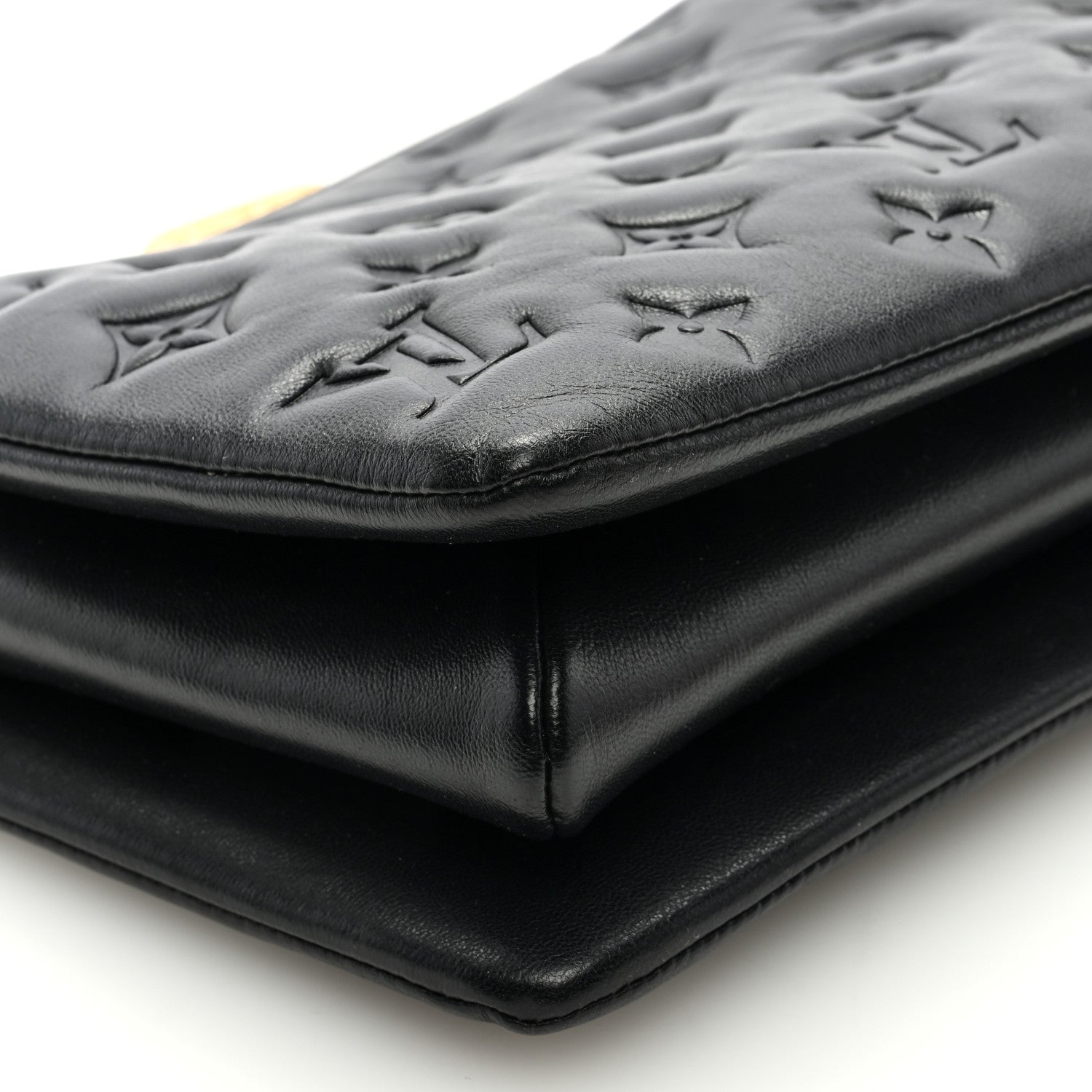 Louis Vuitton Lambskin Embossed Monogram Coussin BB Black 9 of 11