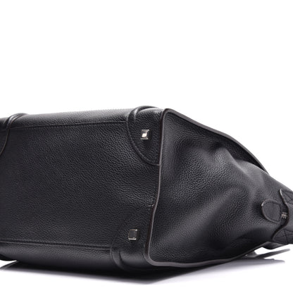 Celine Drummed Calfskin Mini Luggage Black 9 of 14