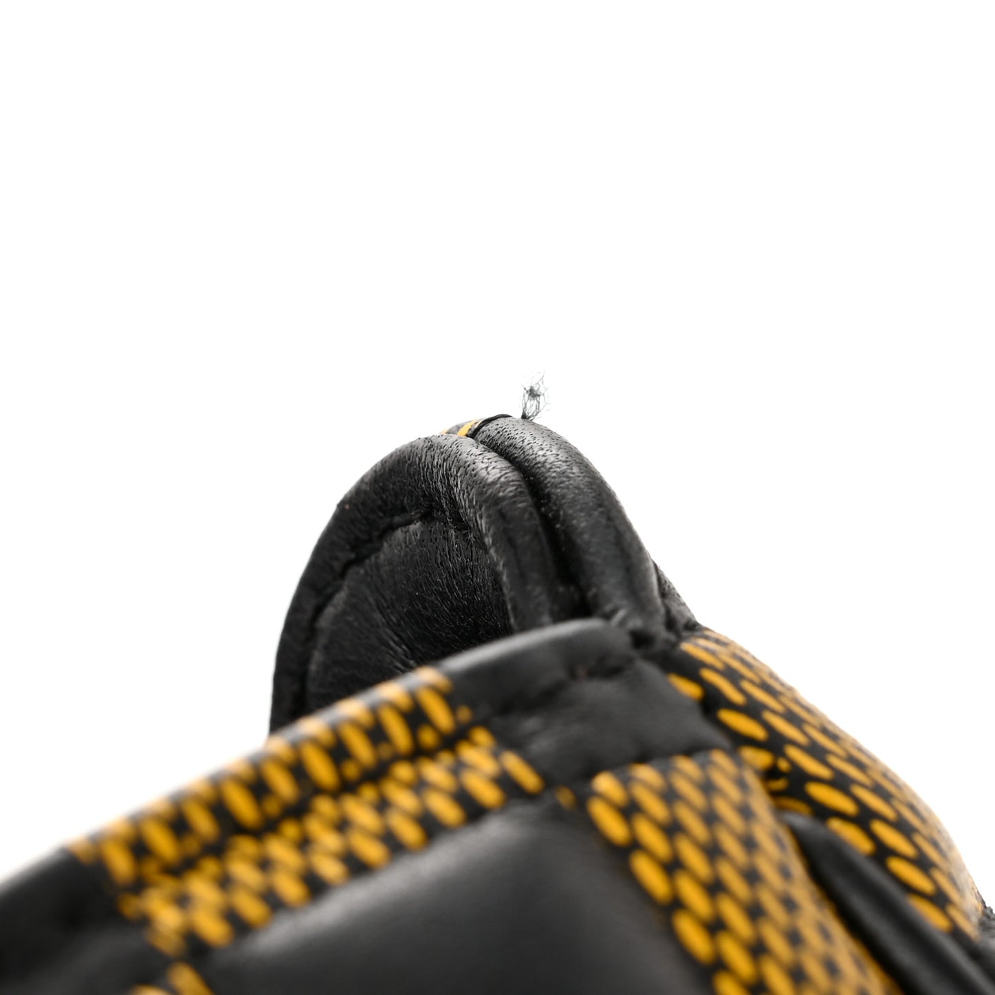 Calfskin Damier Twist Shoulder Bag BB Black Yellow