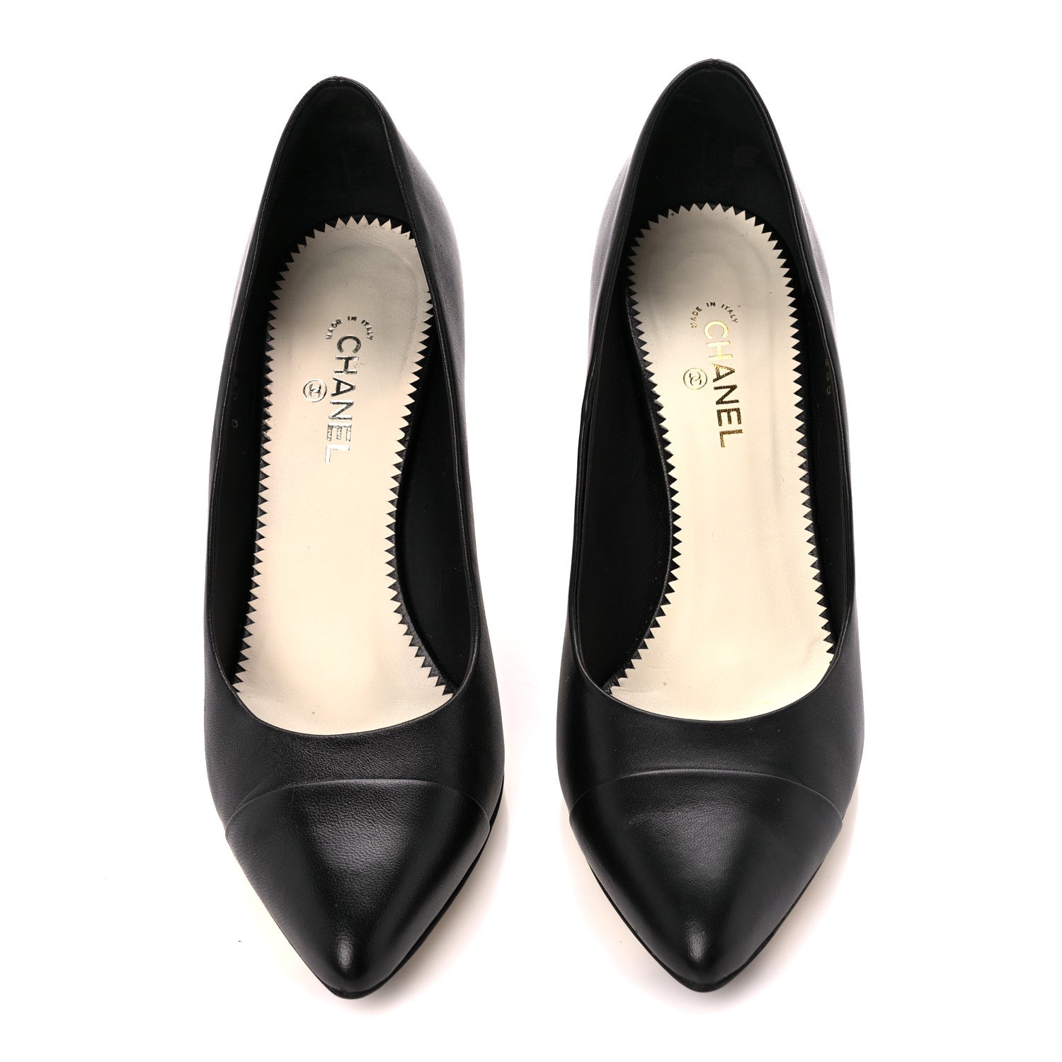 Chanel Lambskin CC Pumps 39.5 Black 2 of 9
