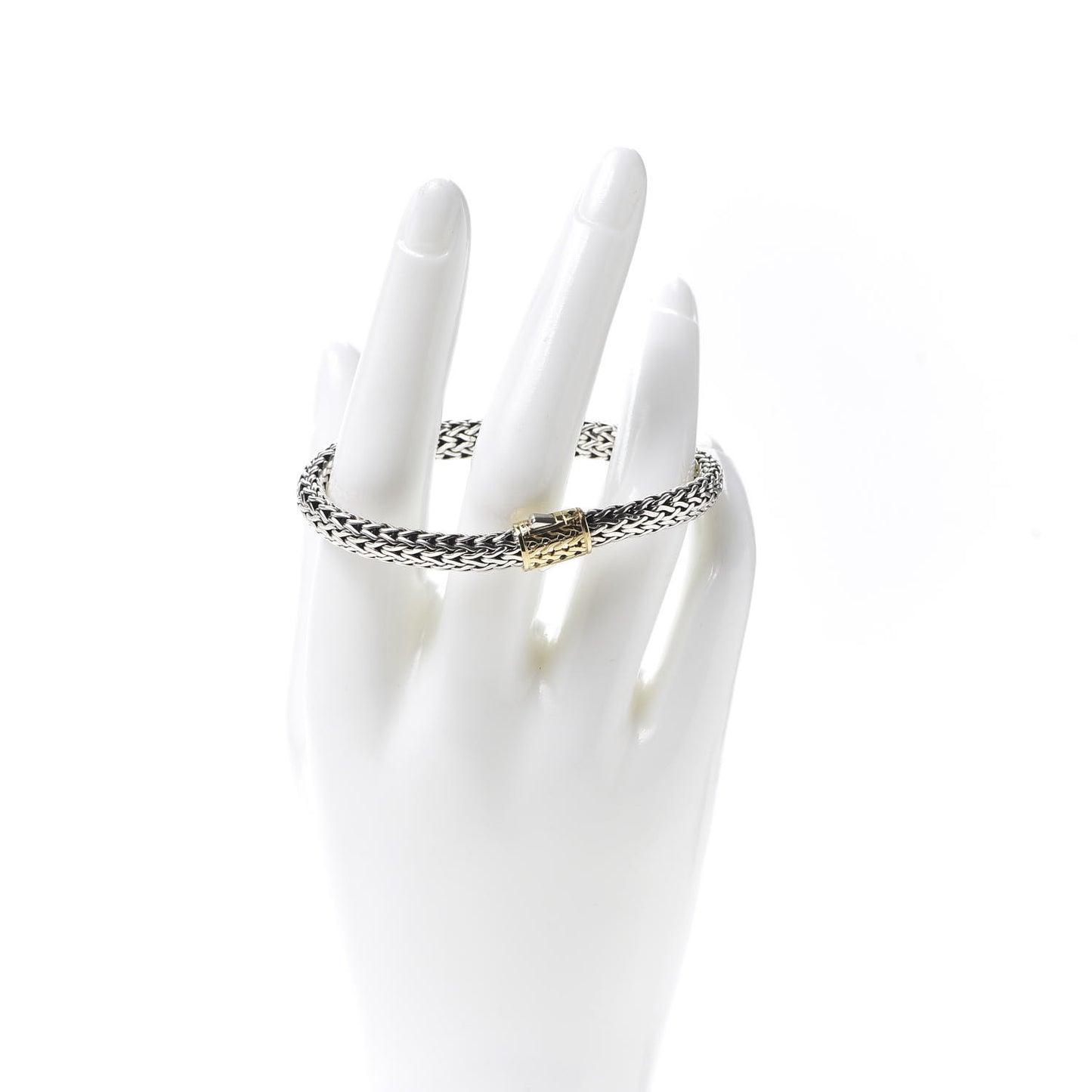 Sterling Silver 18K Yellow Gold 6.5mm Naga Station Bracelet