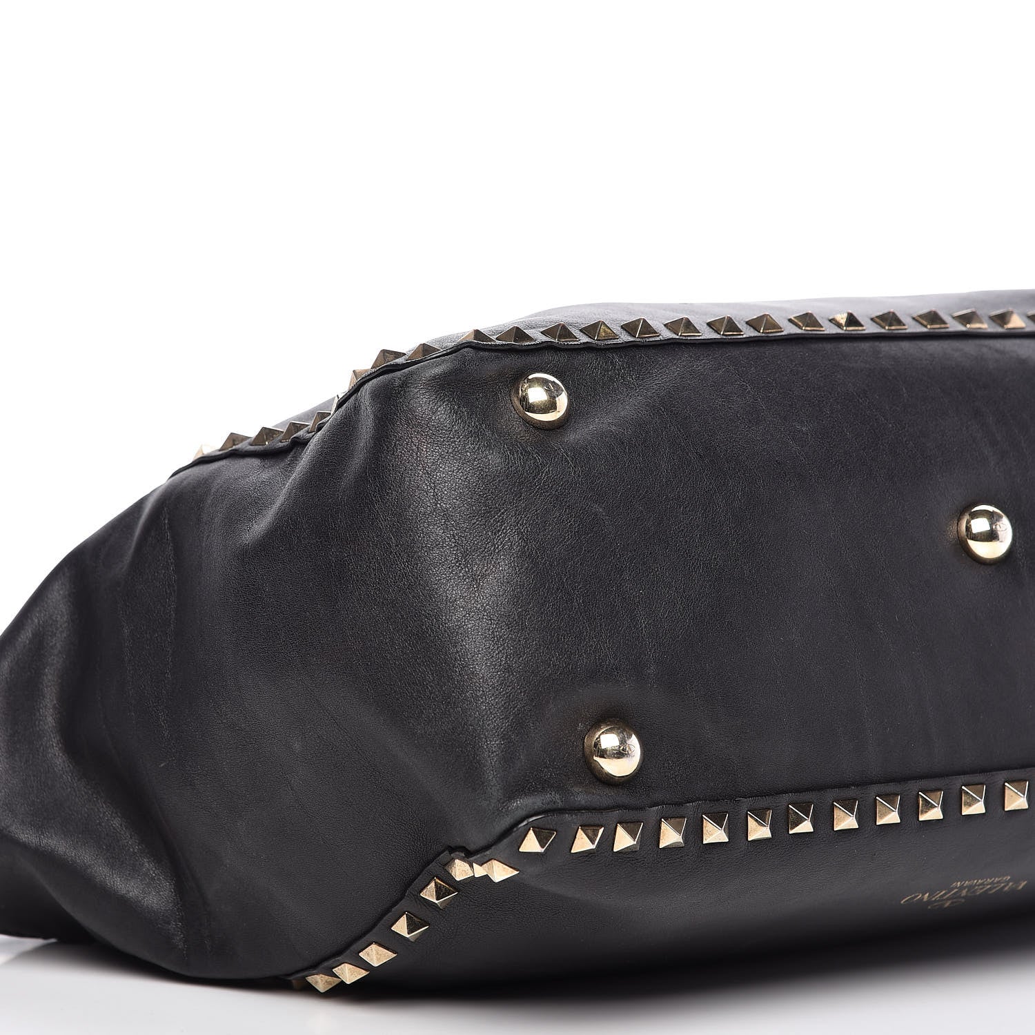 Valentino Garavani Vitello Medium Rockstud Tote Black 6 of 9