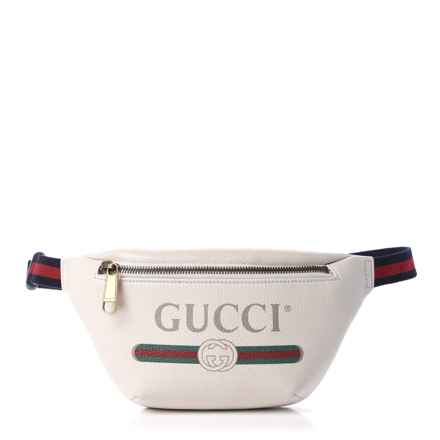 Grained Calfskin Small Logo Belt Bag White