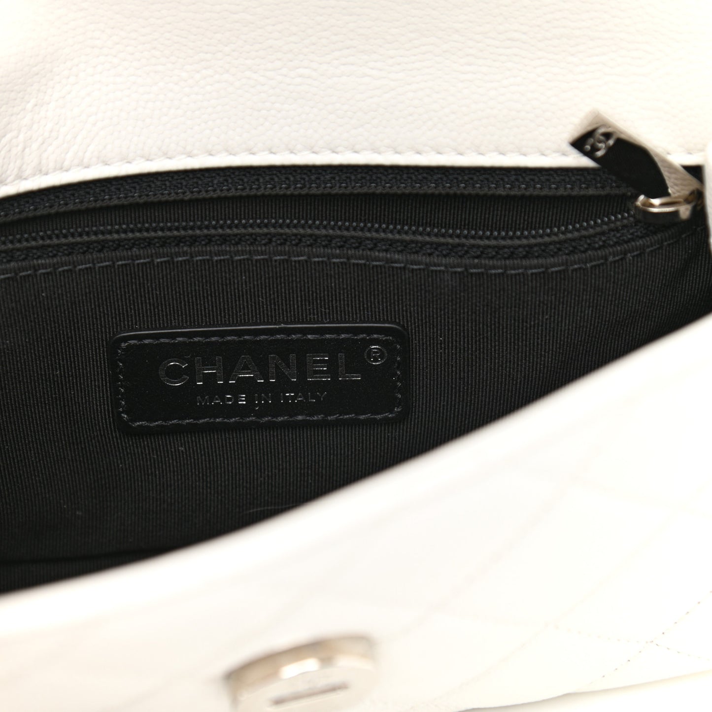 Caviar Quilted My Everything Small Flap White Black