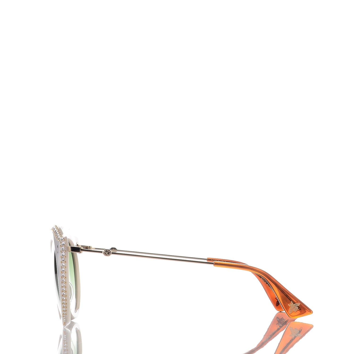 Gucci Crystal Cat Eye GG0214S Sunglasses White 3 of 8