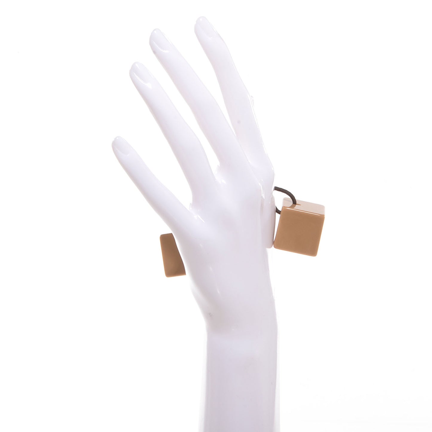 Resin Monogram Hair Cubes Beige