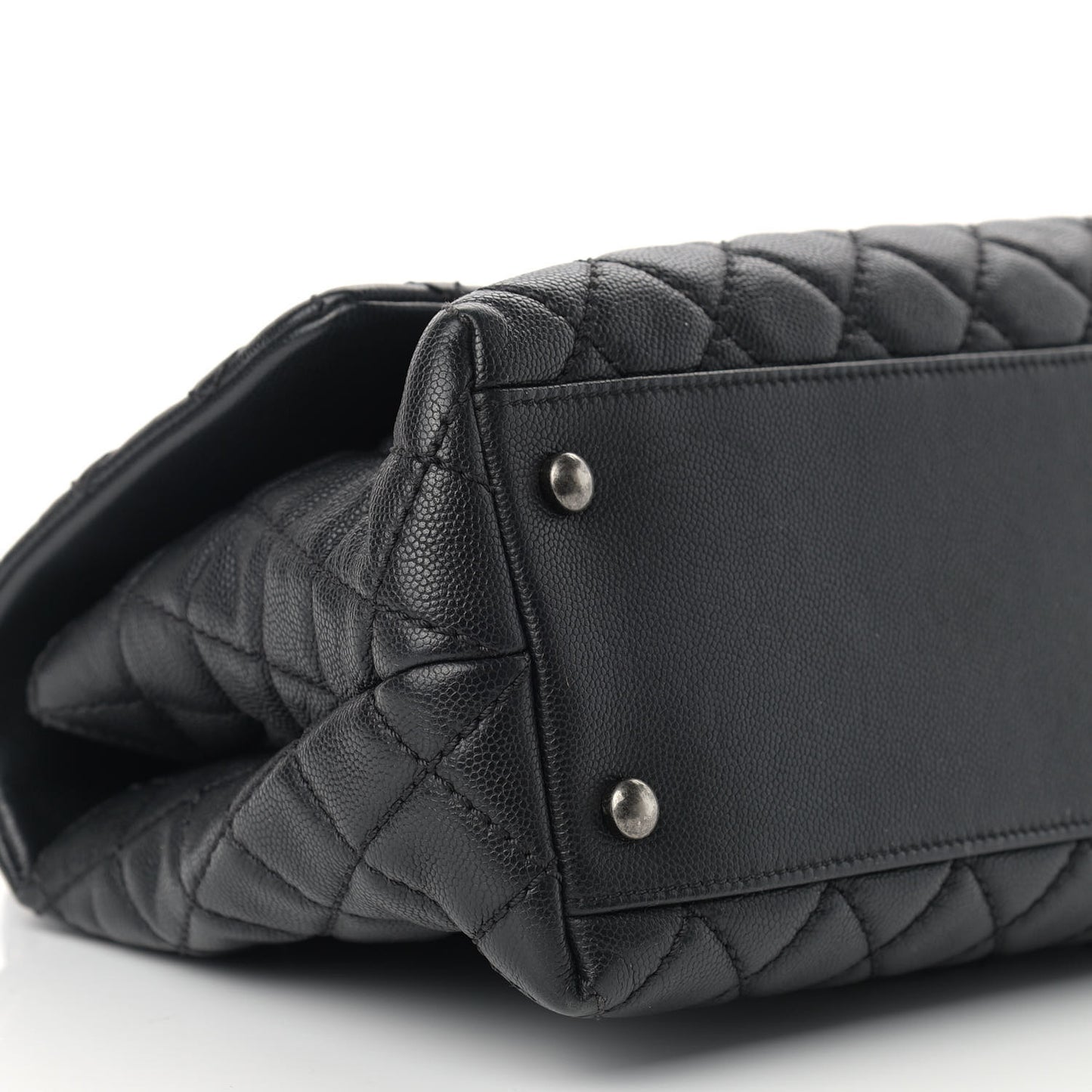 Caviar Quilted Small Coco Handle Flap Black