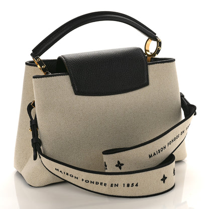 Louis Vuitton Canvas Taurillon Capucines MM Black 3 of 8