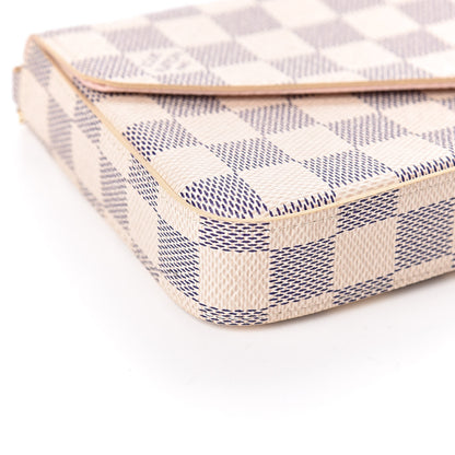 Louis Vuitton Damier Azur Pochette Felicie Chain Wallet Rose Ballerine 9 of 10