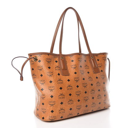 MCM Visetos Medium Liz Reversible Shopper Tote Cognac 6 of 20