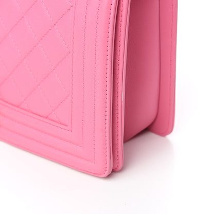 Chanel Lambskin Quilted Medium Boy Flap Pink 13 of 15
