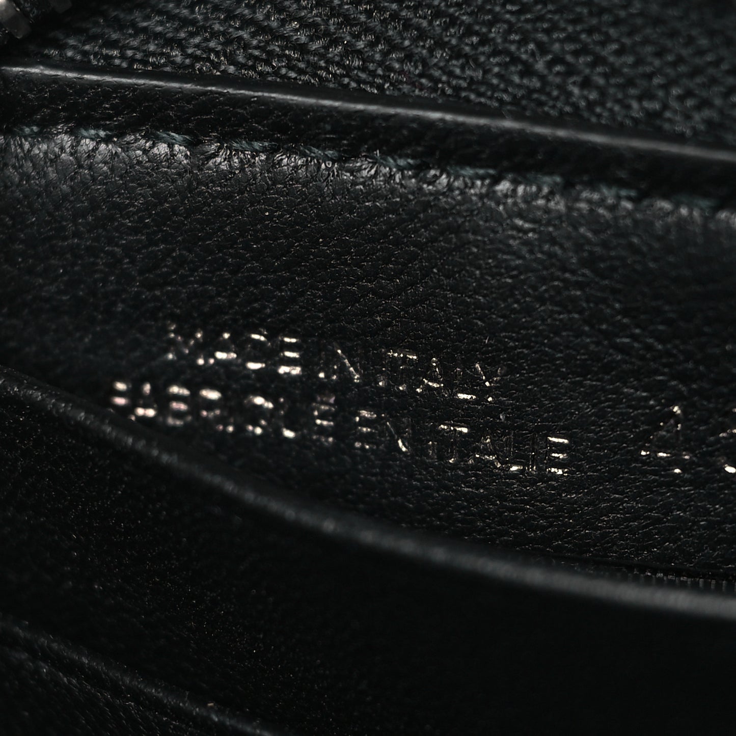 Calfskin Perforated Logo Zip Compact Wallet Black
