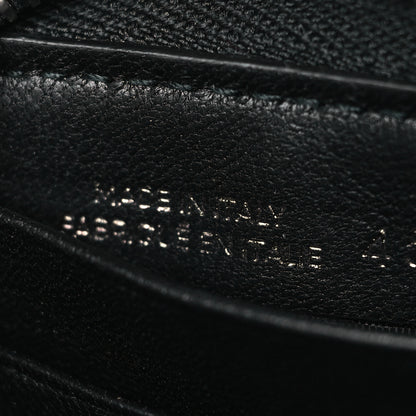 Balenciaga Calfskin Perforated Logo Zip Compact Wallet Black 8 of 9