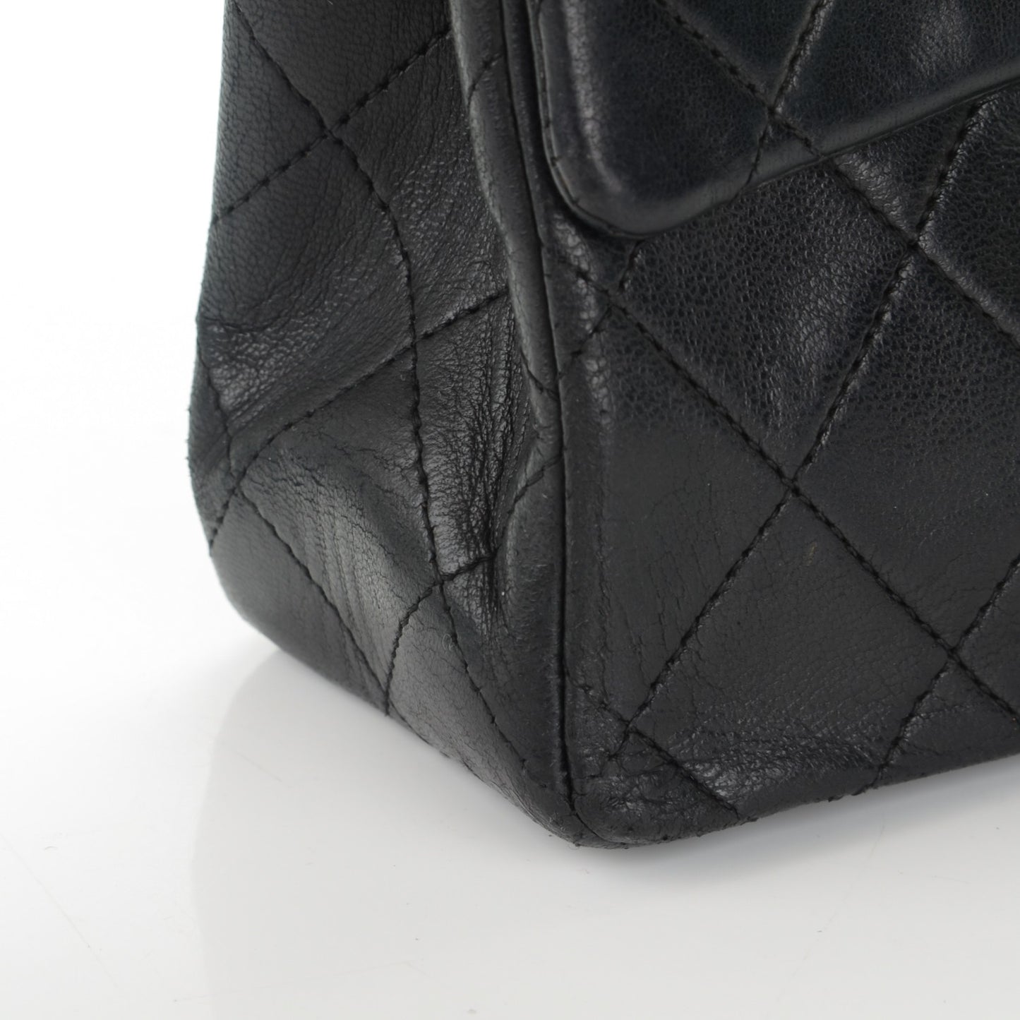 Lambskin Quilted Mini Square Flap Black