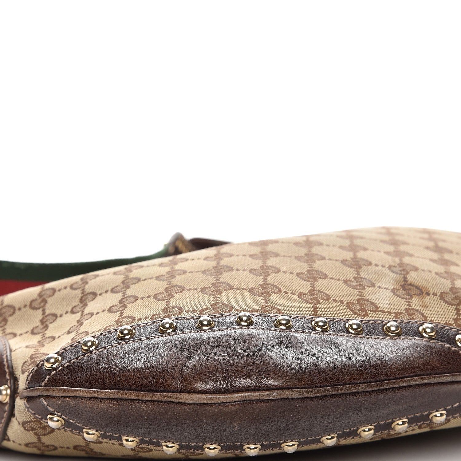 Gucci Monogram Pelham Studded Shoulder Bag Brown 11 of 12