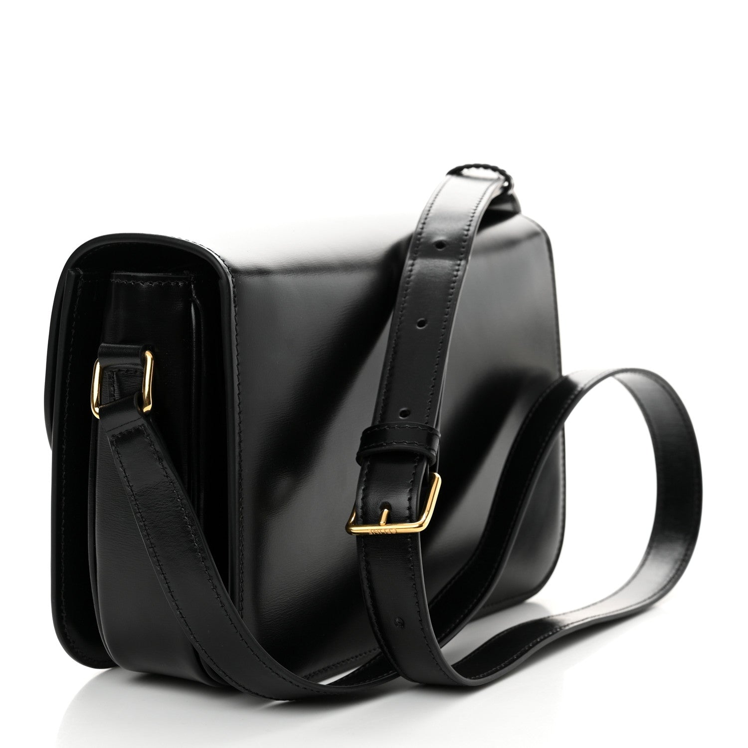 Celine Shiny Calfskin Medium Triomphe Black 3 of 11