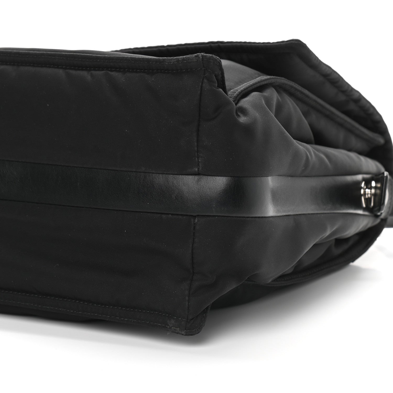 Prada Tessuto Nylon Calfskin Messenger Bag Black 6 of 10