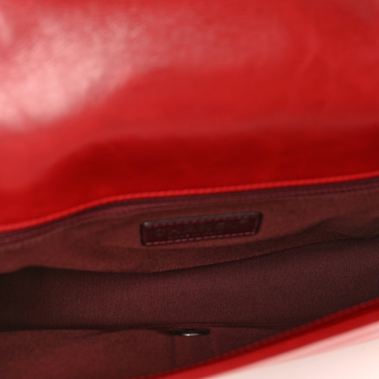 Glazed Calfskin Quilted Medium Coco Boy Flap Red