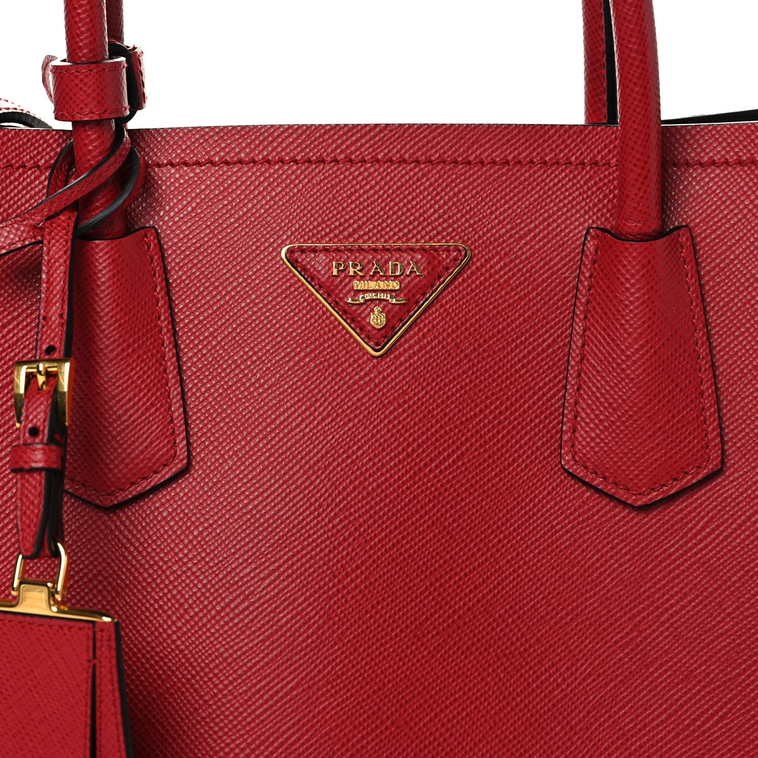 Prada Cuir Medium Double Bag Fuoco Black 8 of 12