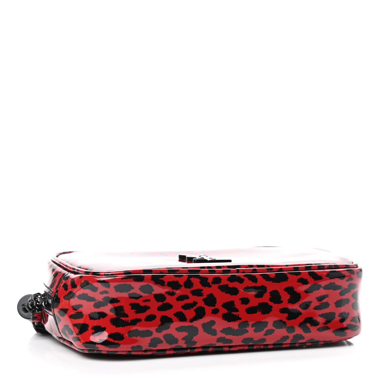 Patent Calfskin Leopard Print Monogram Mini Lou Camera Bag Red