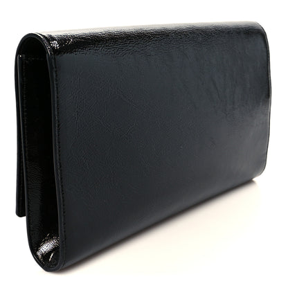Saint Laurent Textured Patent Monogram Large Belle De Jour Clutch Black 3 of 7