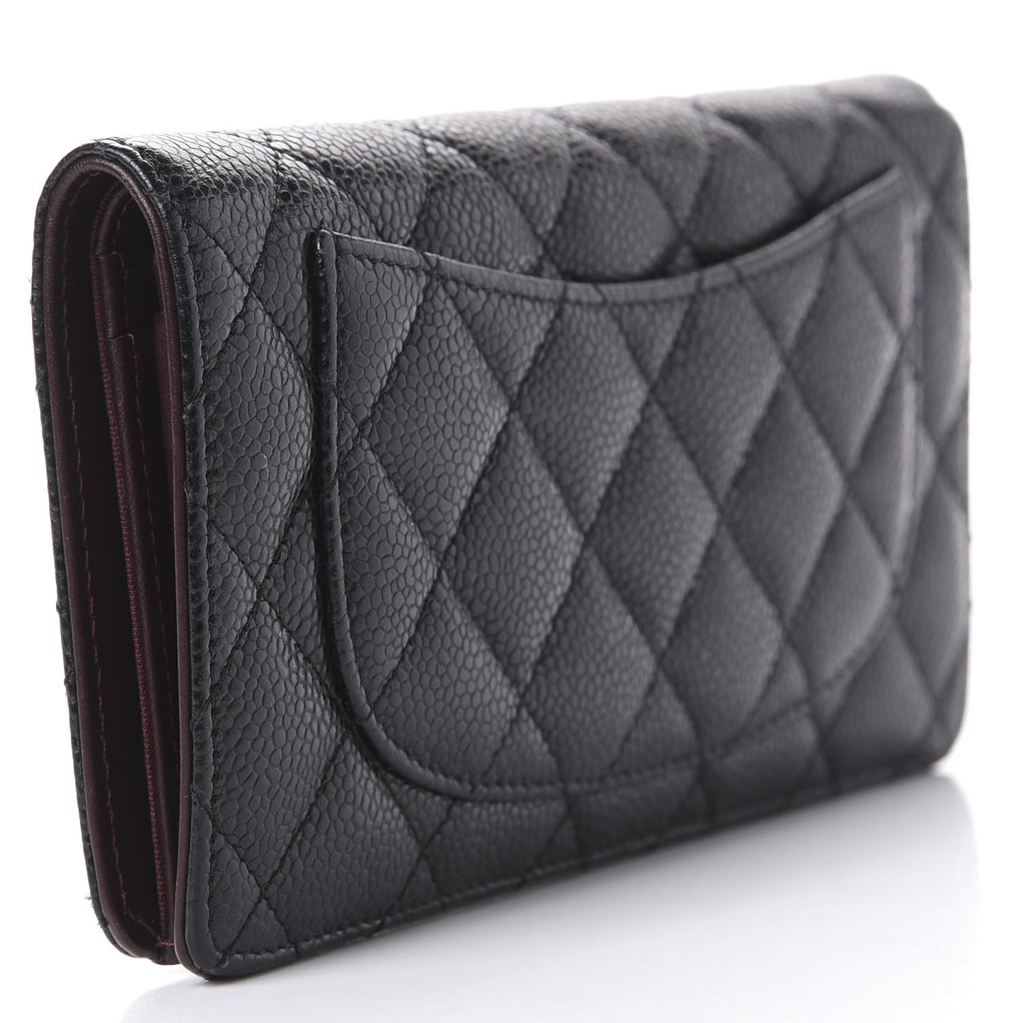 Caviar Quilted Yen Wallet Black
