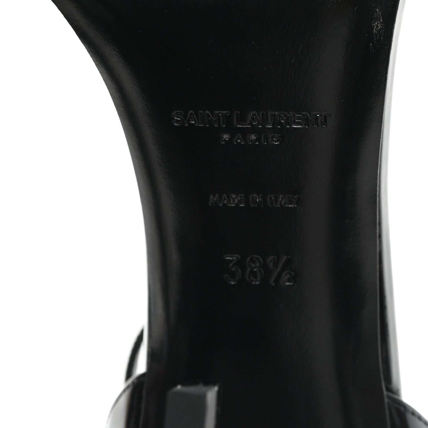Saint Laurent Patent Calfskin Opyum 85 Sandals 38.5 Black 7 of 10