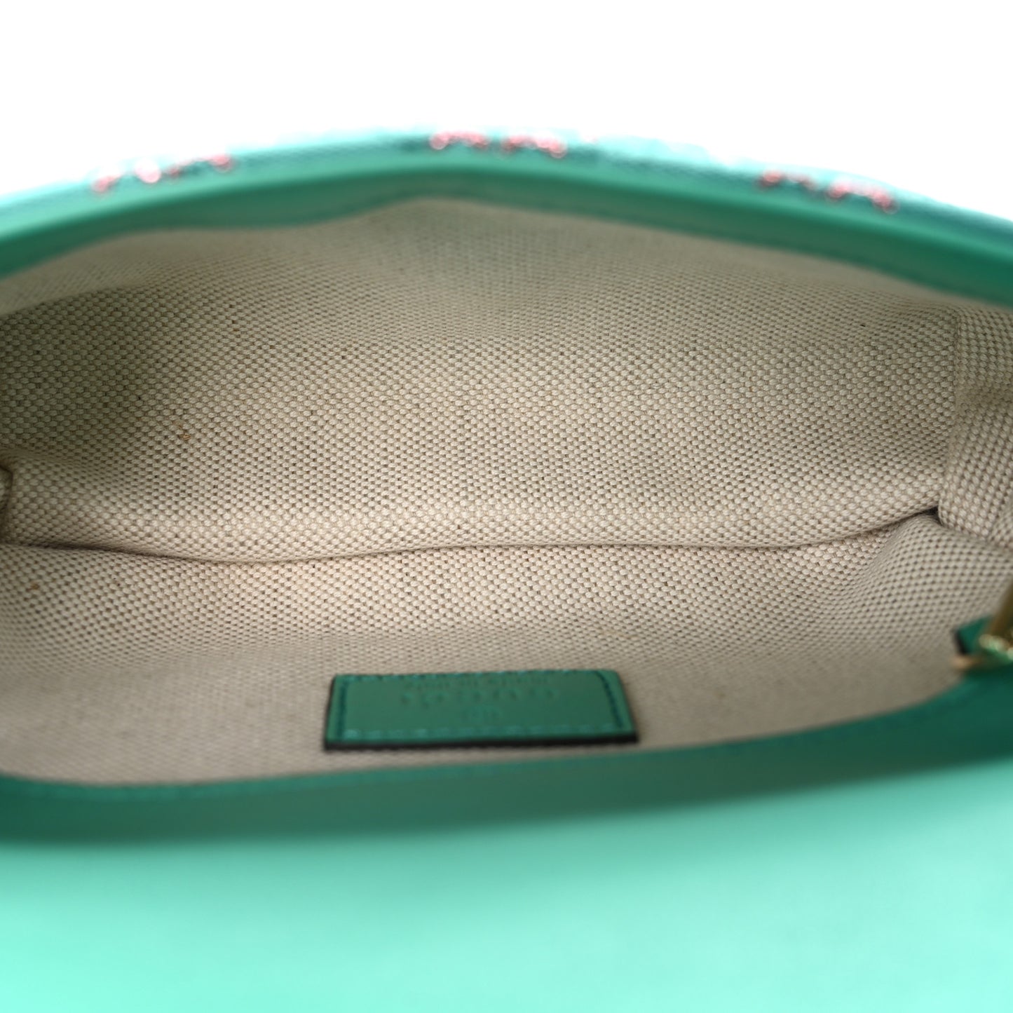 Canvas Lame GG Monogram Super Mini GG Marmont Shoulder Bag Turquoise Multicolor