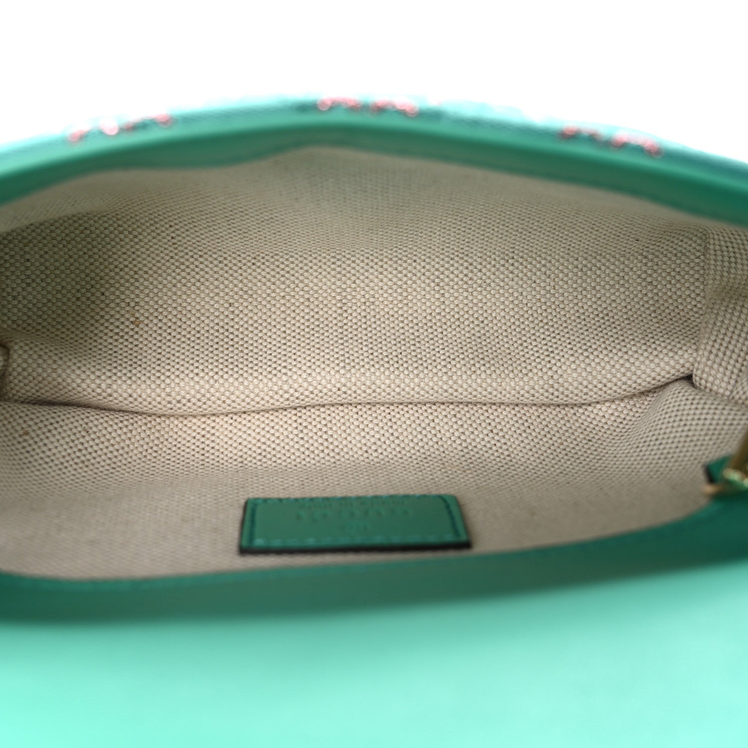 Gucci Canvas Lame GG Monogram Super Mini GG Marmont Shoulder Bag Turquoise Multicolor 5 of 10