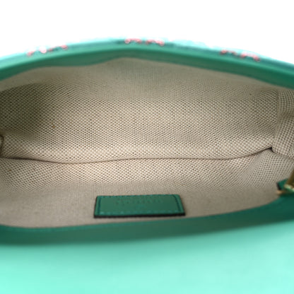 Gucci Canvas Lame GG Monogram Super Mini GG Marmont Shoulder Bag Turquoise Multicolor 5 of 10