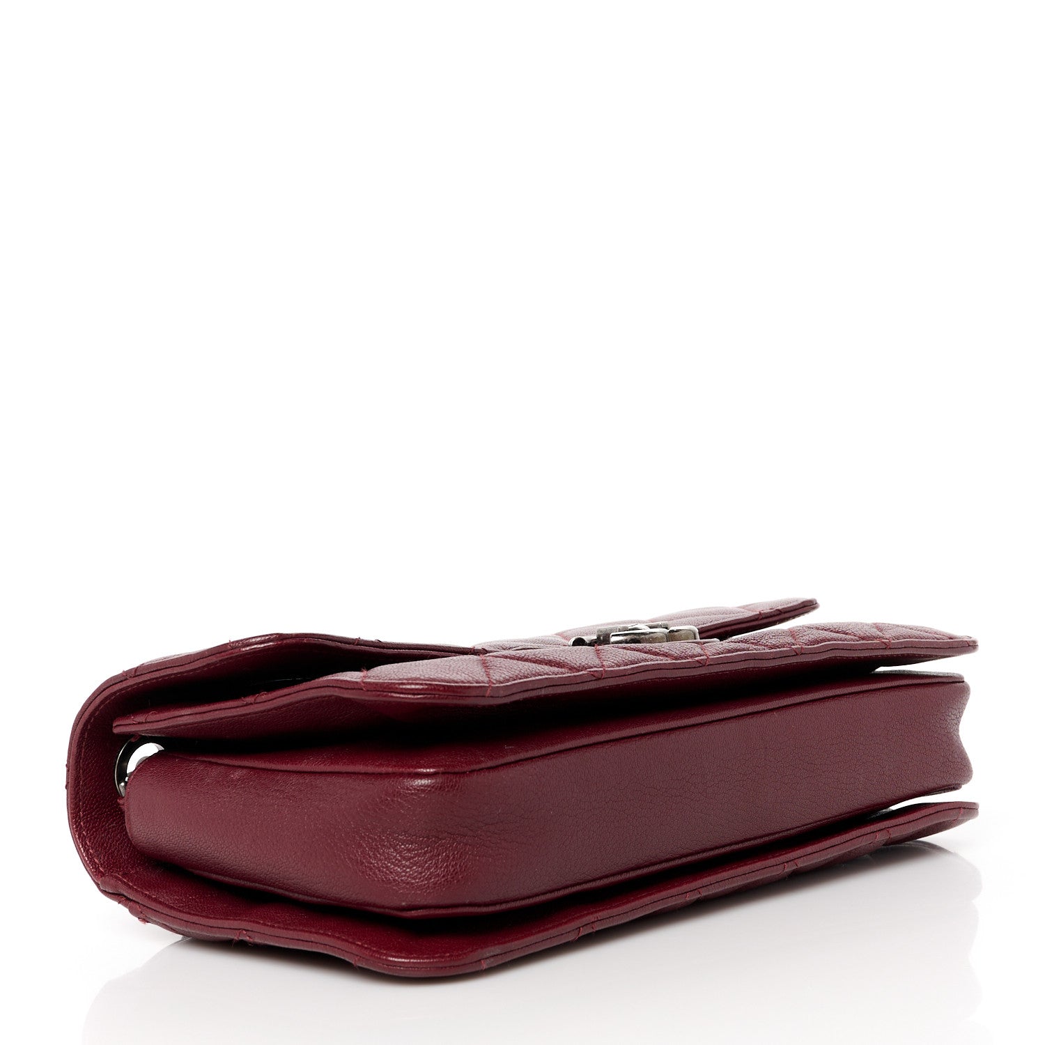 Chanel Goatskin Quilted Medium Perfect Edge Flap Burgundy 4 of 10