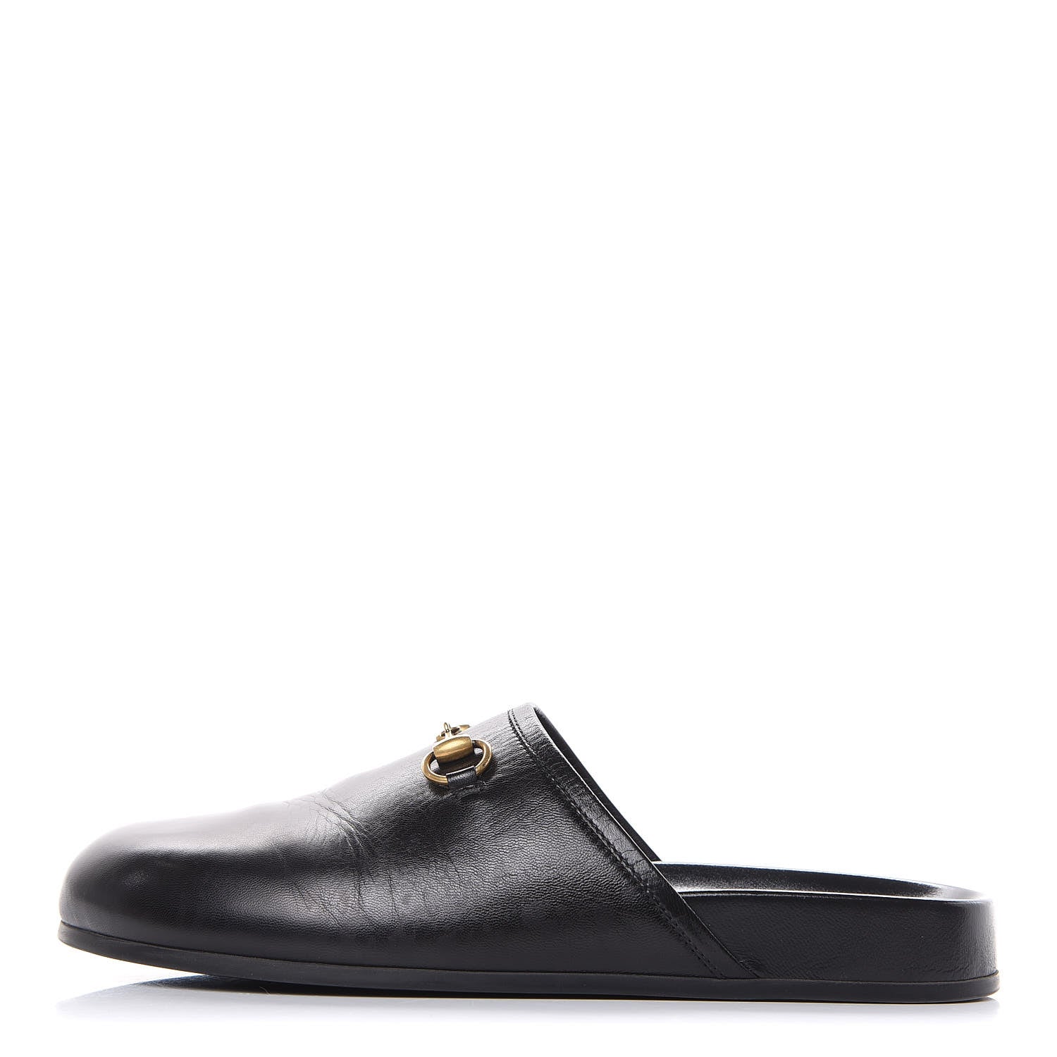 Gucci Malaga Kid Womens Horsebit River Slippers 37.5 Black 1 of 11