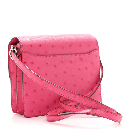 Hermes Ostrich Mini Sac Roulis Rose Tyrien 3 of 9