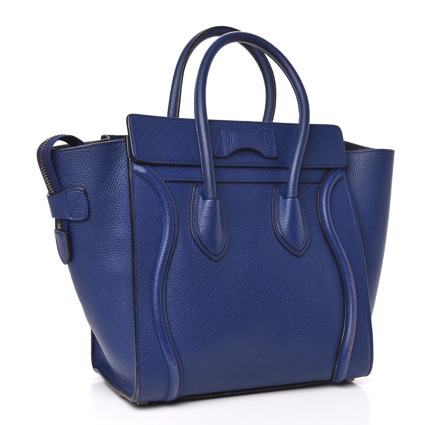 Drummed Calfskin Micro Luggage Indigo