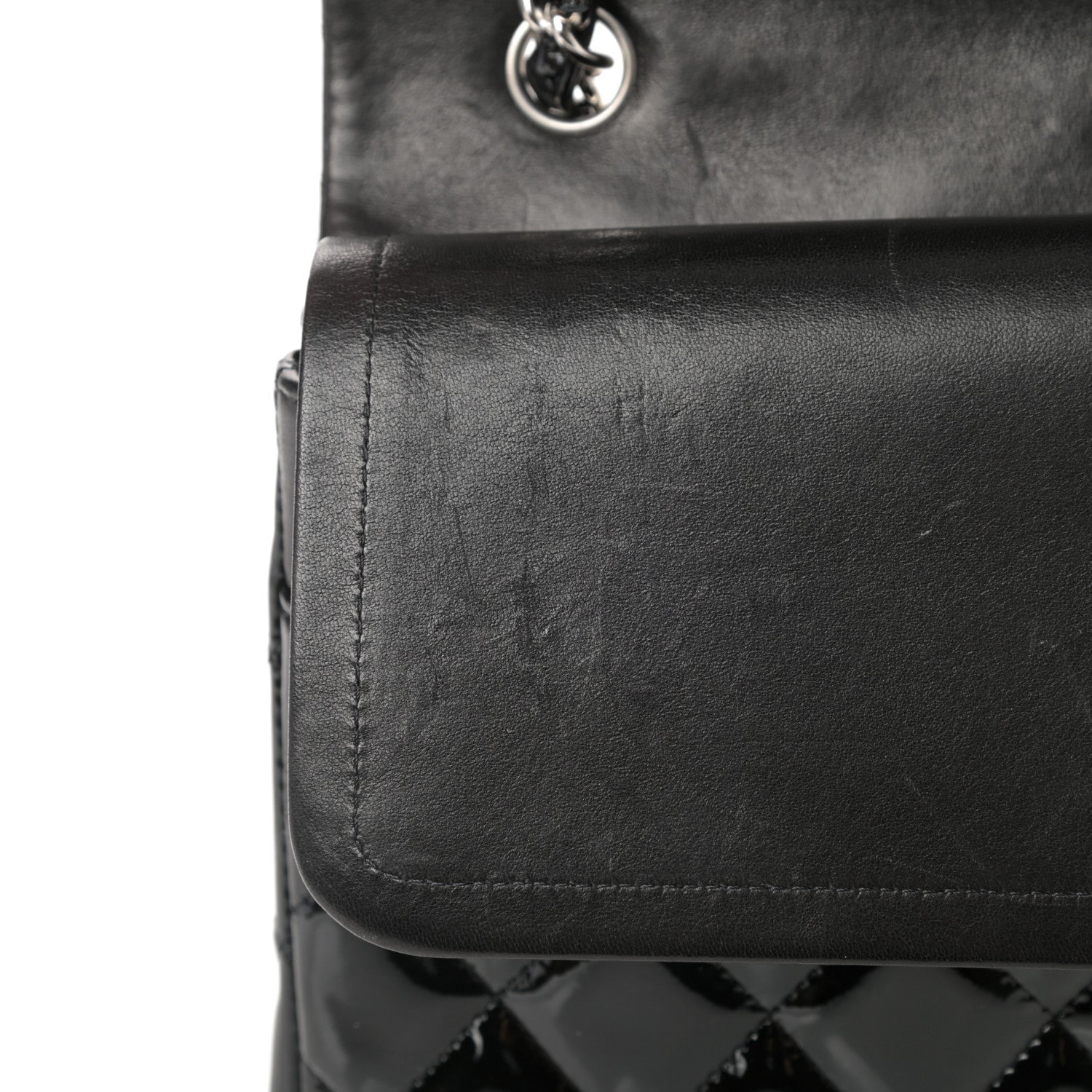 Chanel Patent Quilted Jumbo Double Flap Black 12 of 16