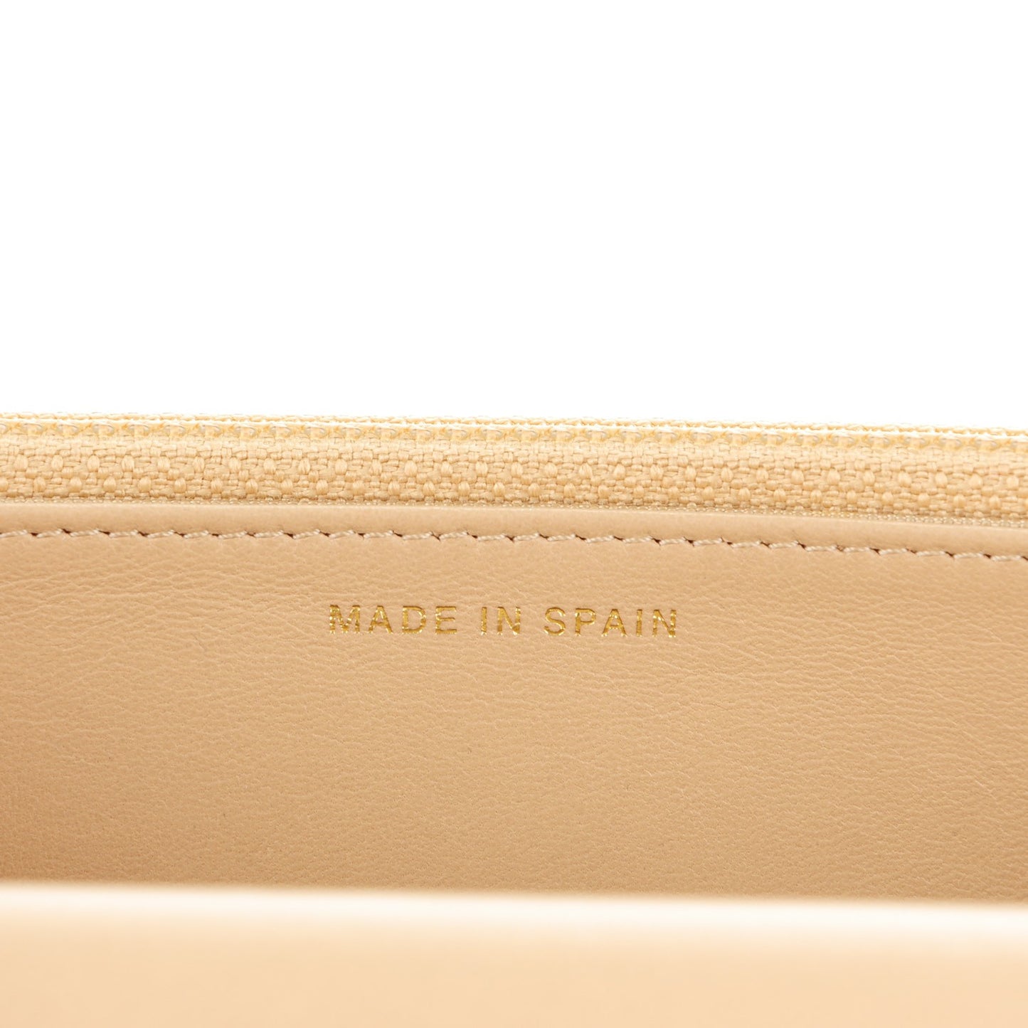 Lambskin Quilted Wallet On Chain WOC Beige