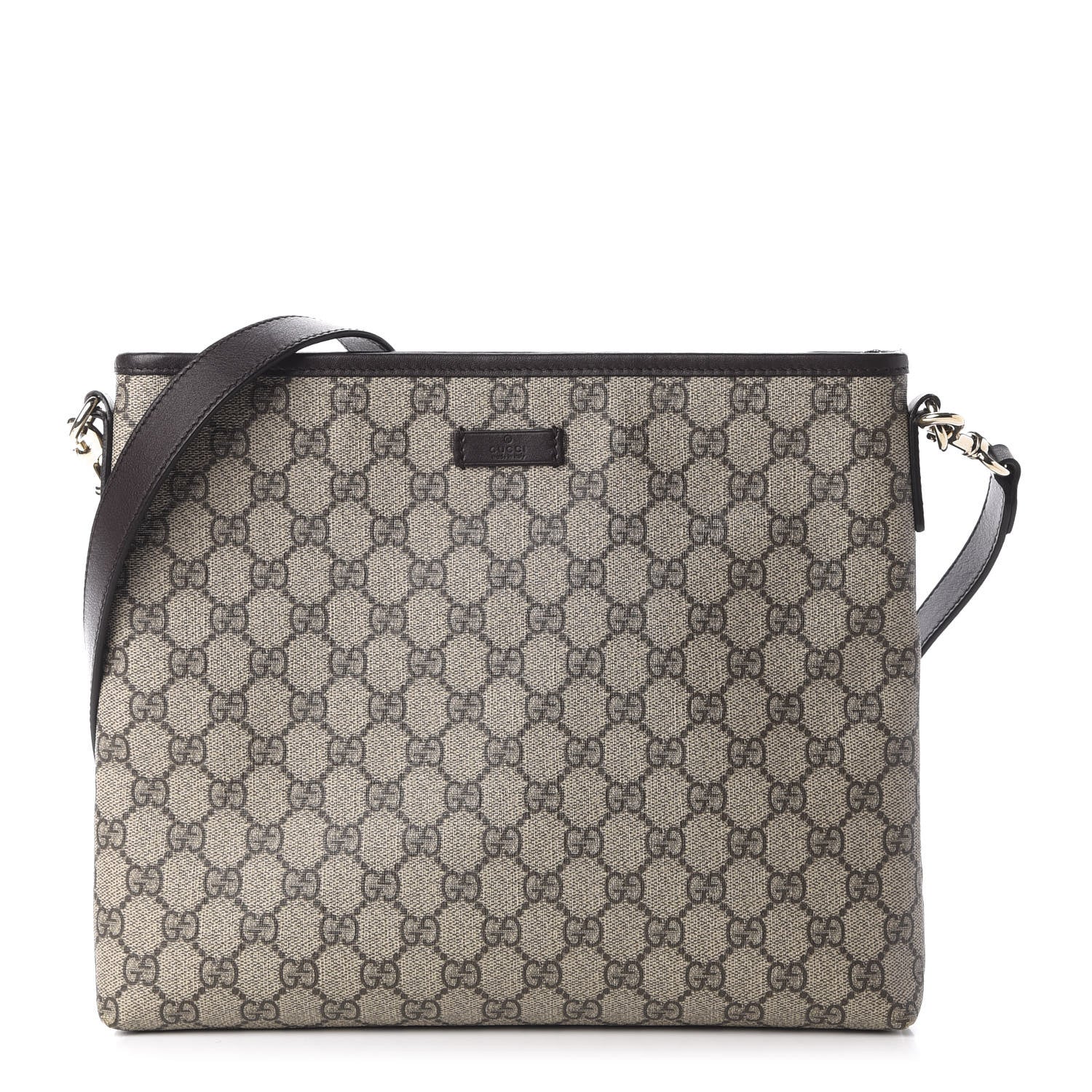 Gucci GG Plus Monogram Medium Flat Messenger Bag Dark Brown 1 of 13