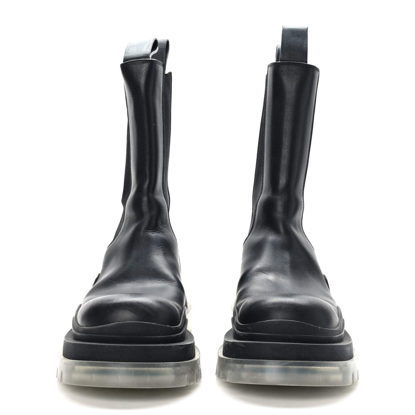 Calfskin The Tire Chelsea Boots 40 Black Transparent